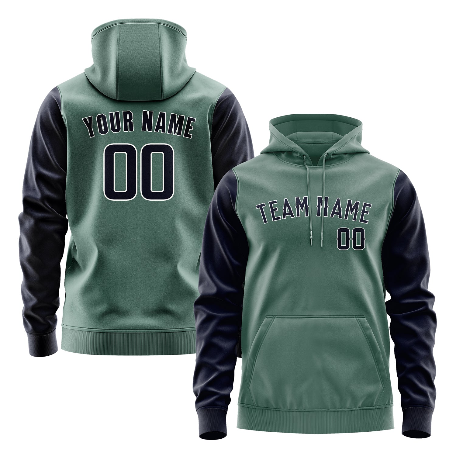 Custom Blue Green Navy Hoodie 2727111127B31811