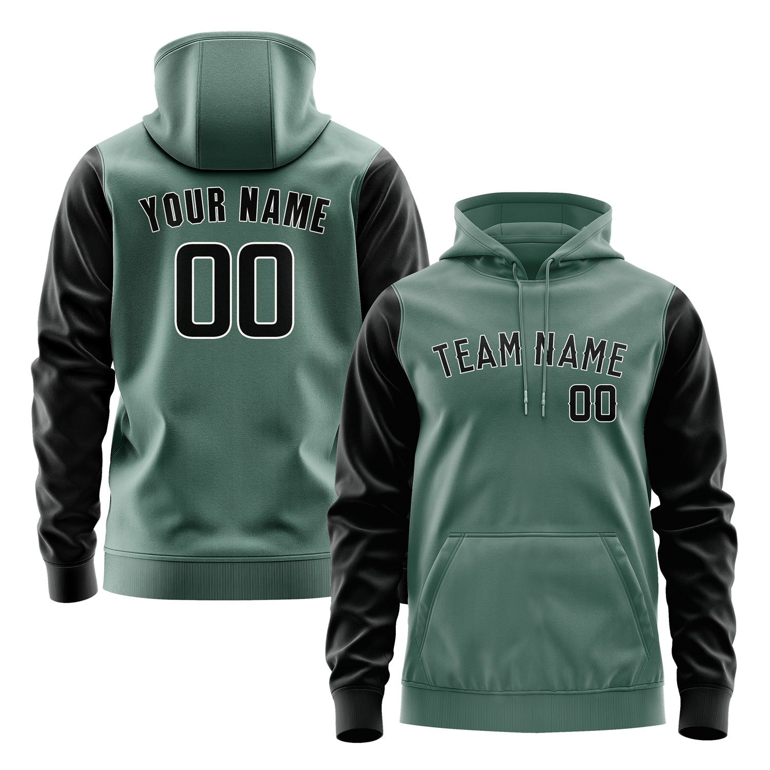 Custom Blue Green Black Hoodie 2727171727B31817