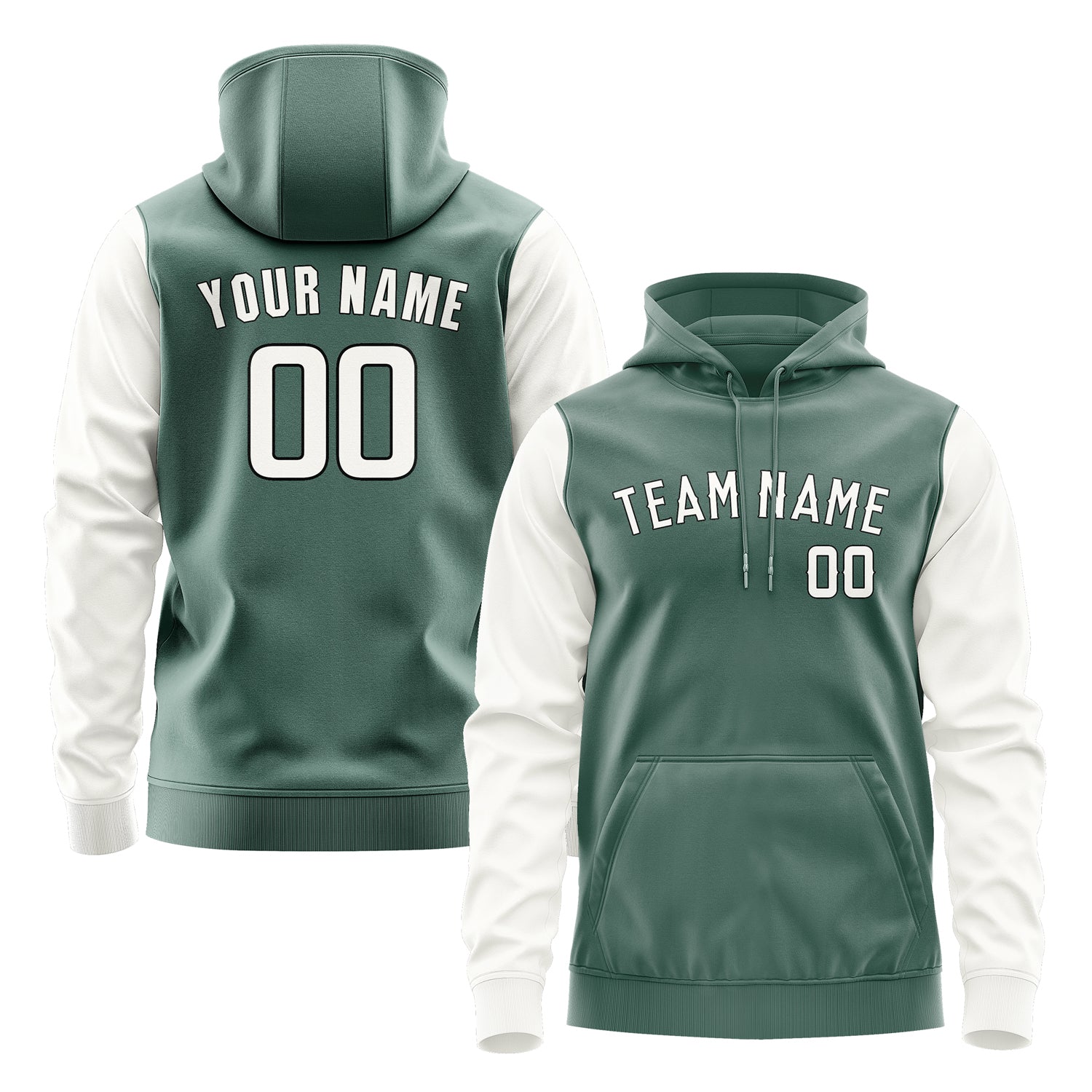 Custom Blue Green White Hoodie 2727181827B31718