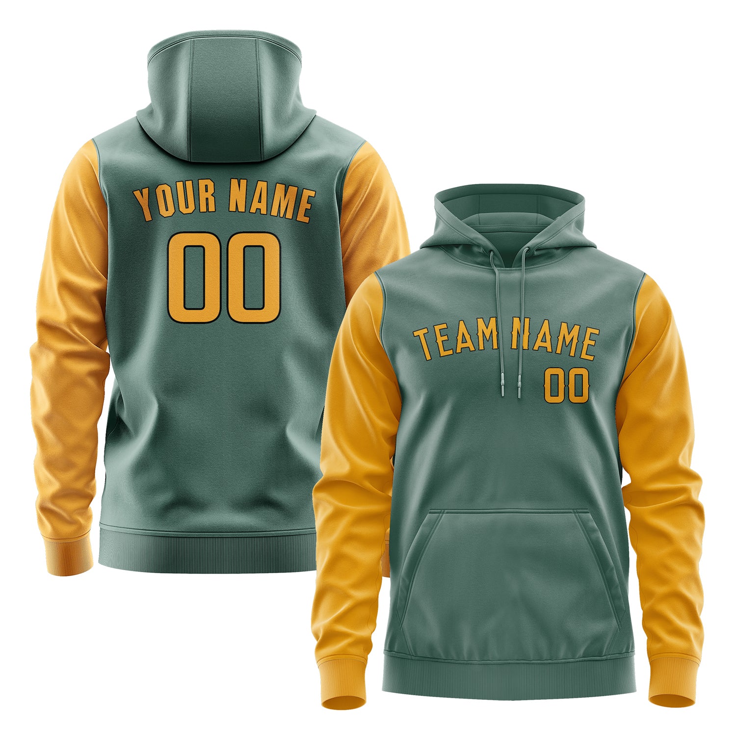 Custom Blue Green Yellow Hoodie 2727191927B31719