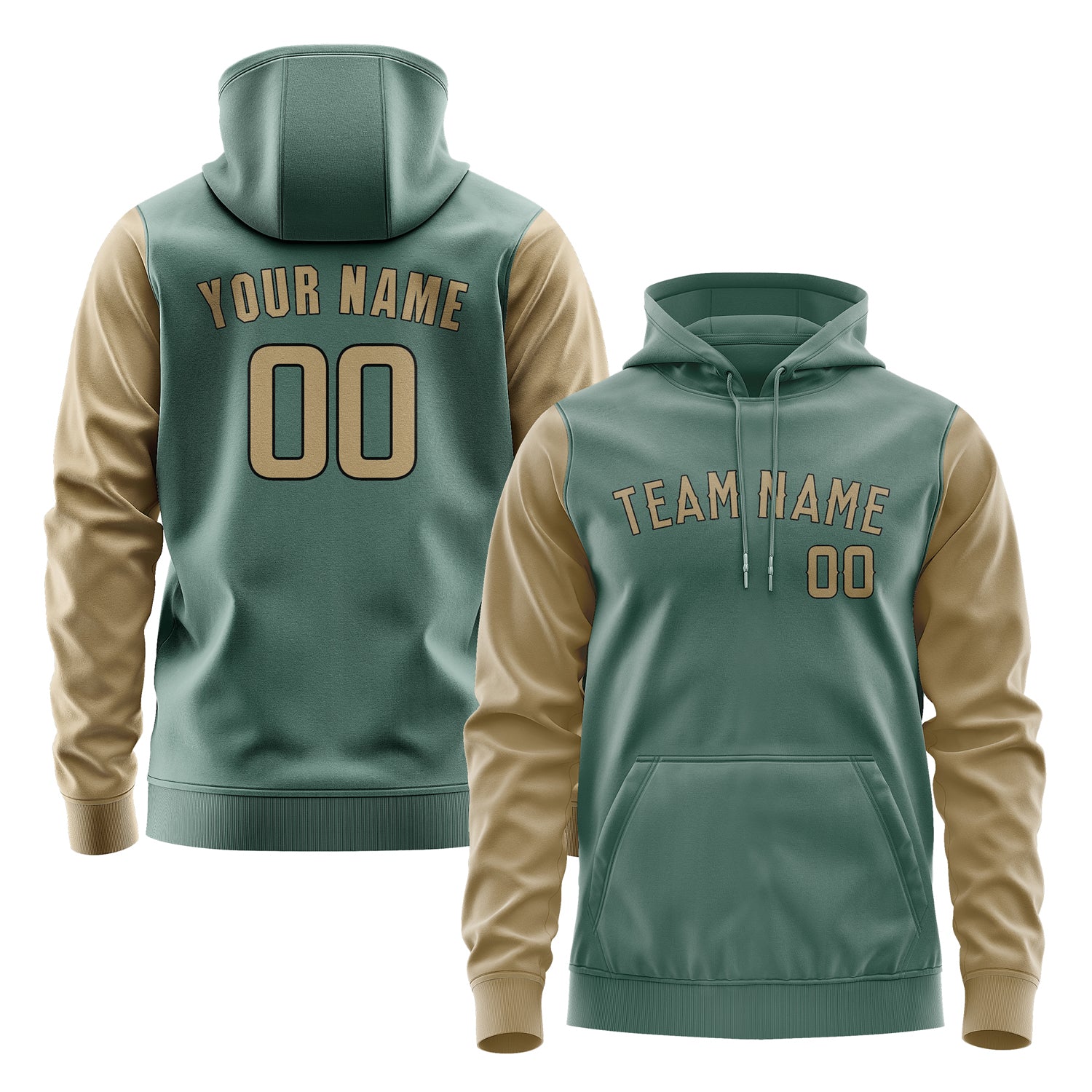 Custom Blue Green Light Khaki Hoodie 2727252527B31725