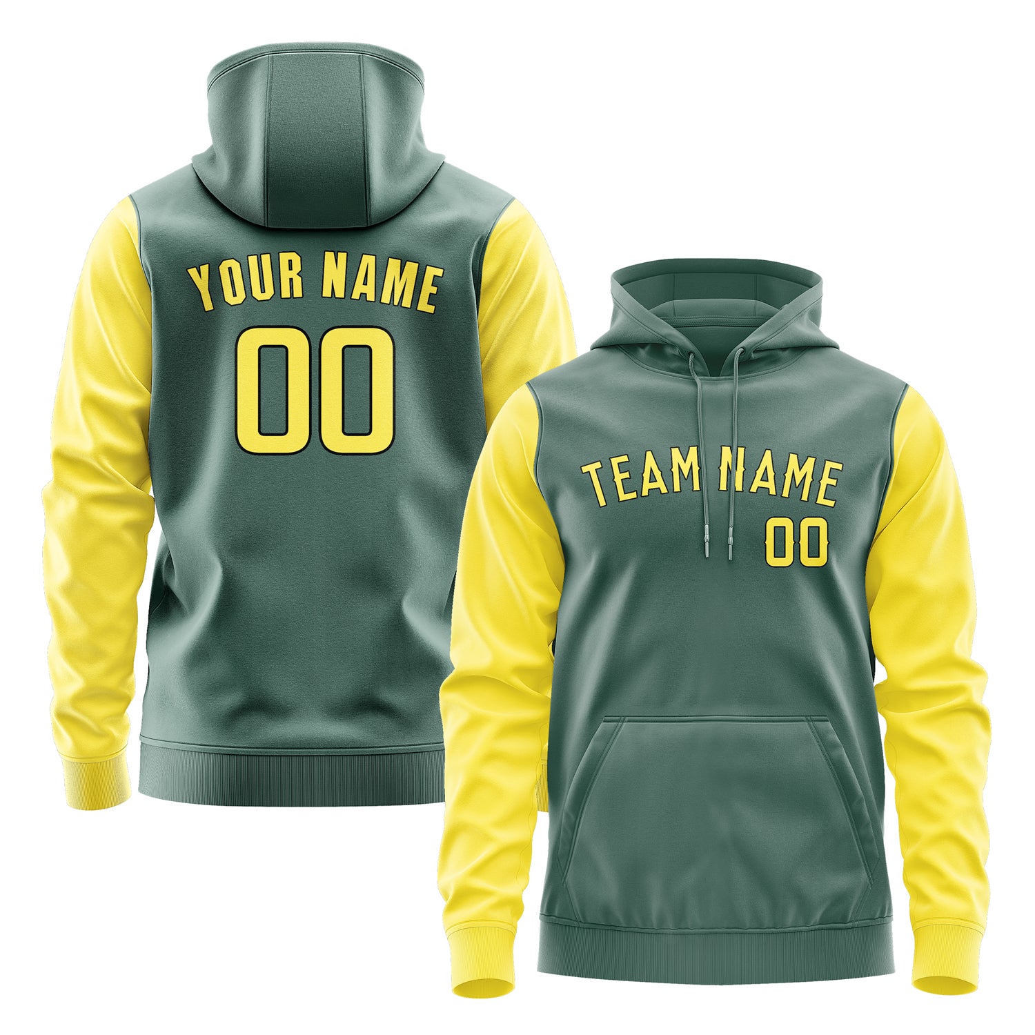 Custom Blue Green Light Yellow Hoodie 2727262627B31726