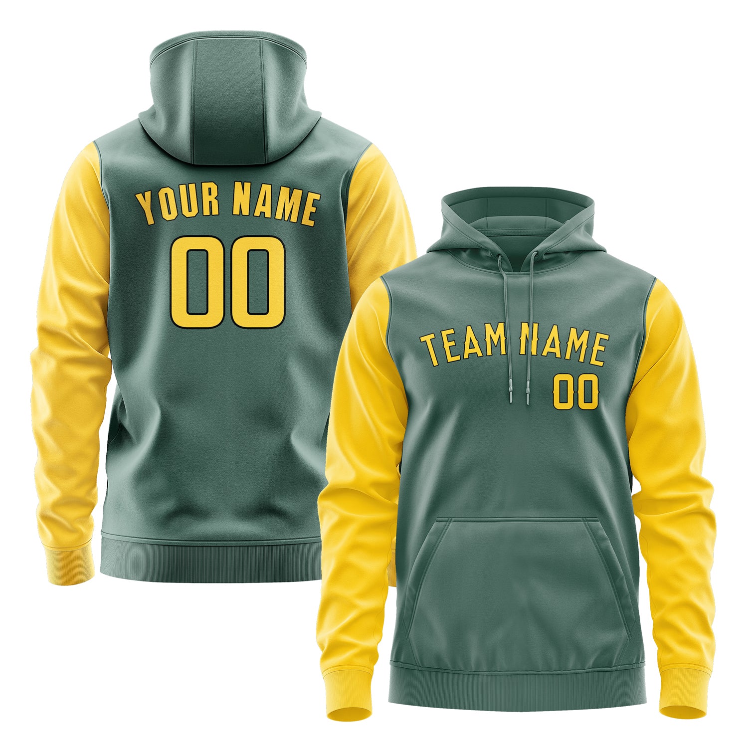 Custom Blue Green Gold Hoodie 2727303027B31730