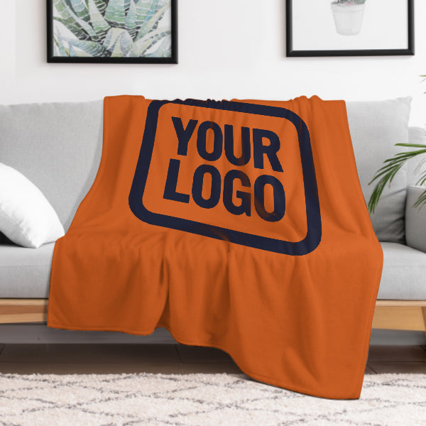 Custom Orange Steel Blue Blanket