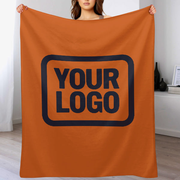 Custom Orange Steel Blue Blanket