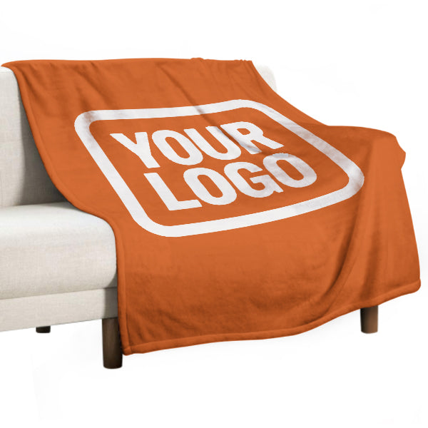 Custom Orange White Blanket