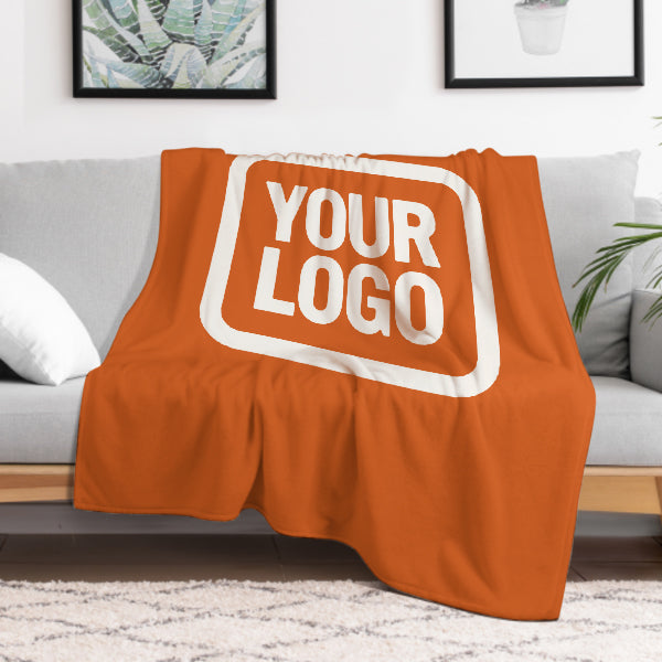 Custom Orange White Blanket