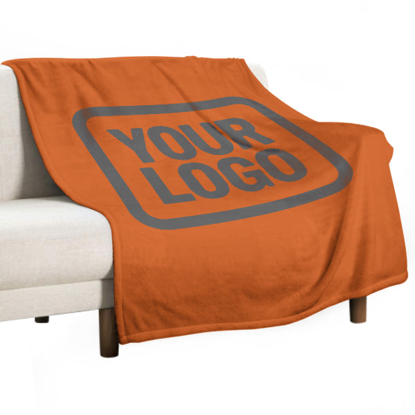 Custom Orange Dark Gray Blanket