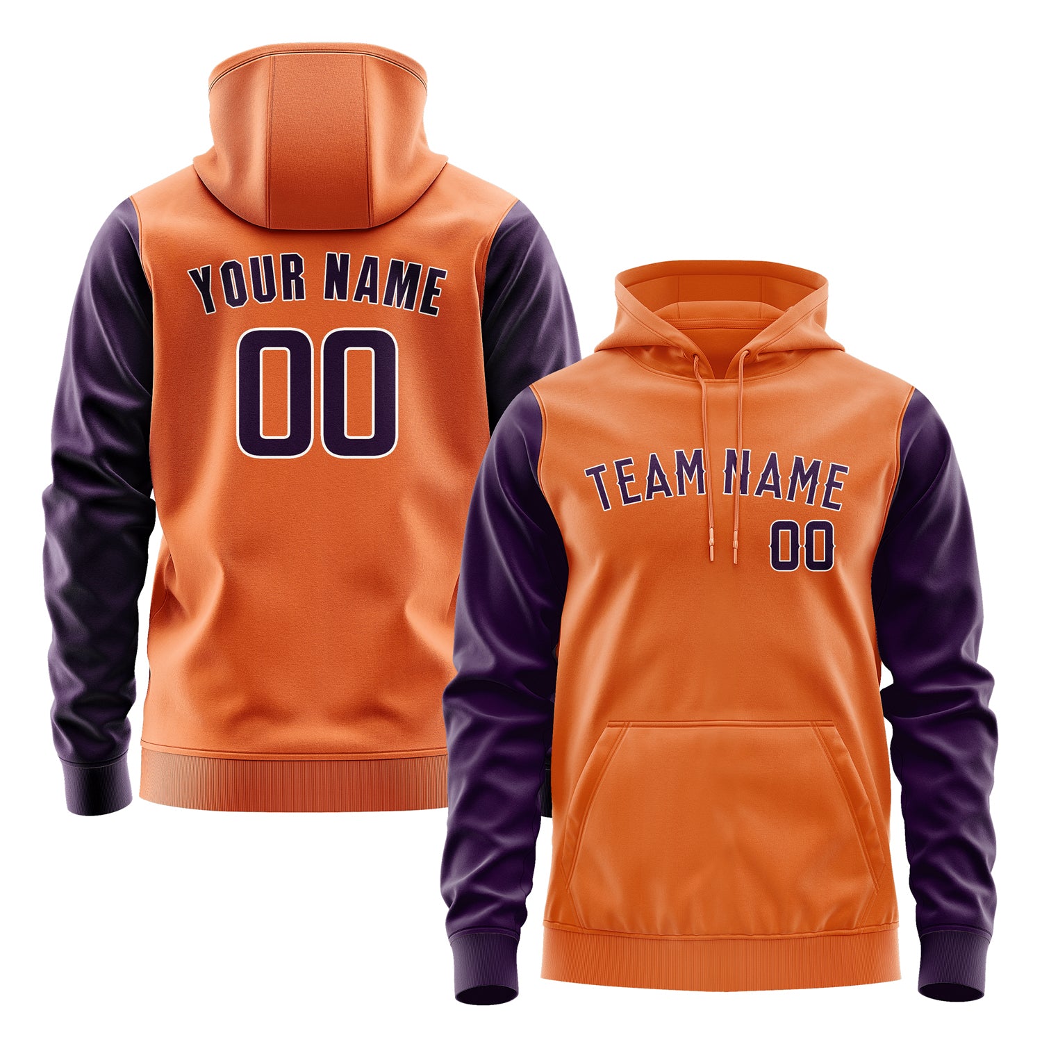 Custom Orange Purple Hoodie 2828070728B31807