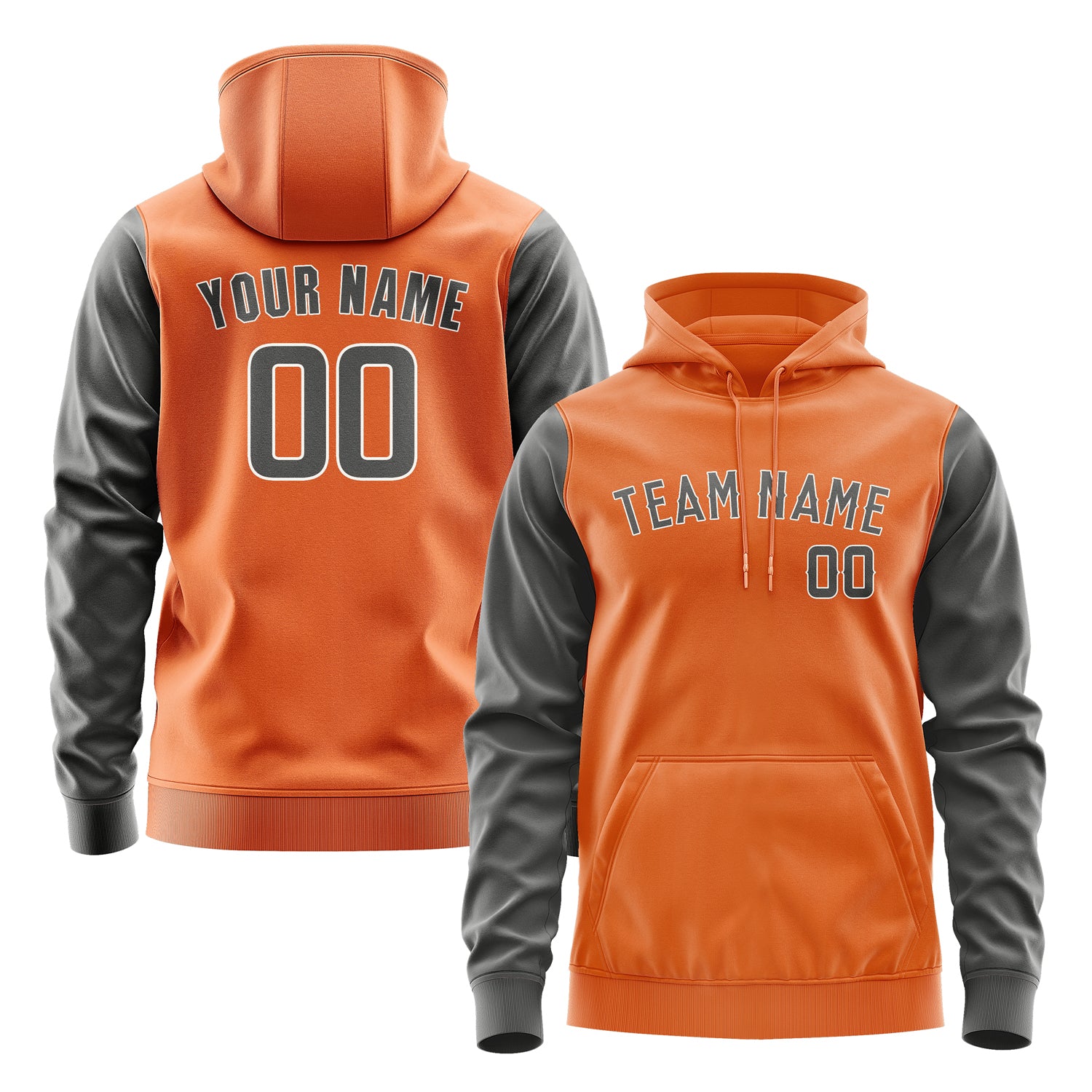 Custom Orange Dark Grey Hoodie 2828202028B31820