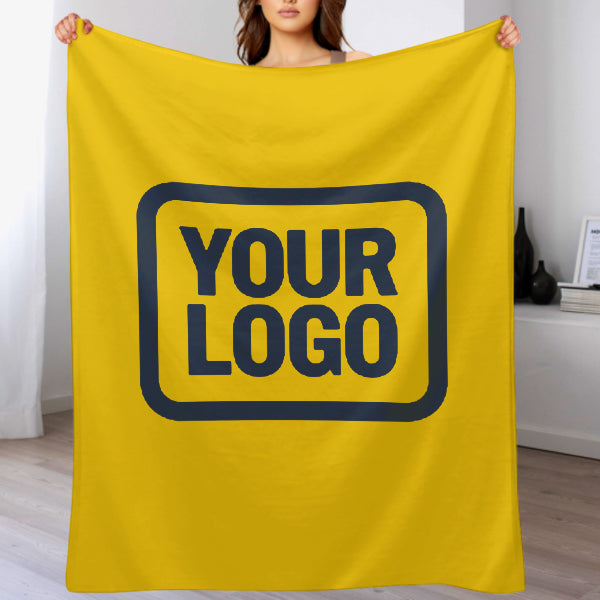 Custom Gold Navy Blue Blanket