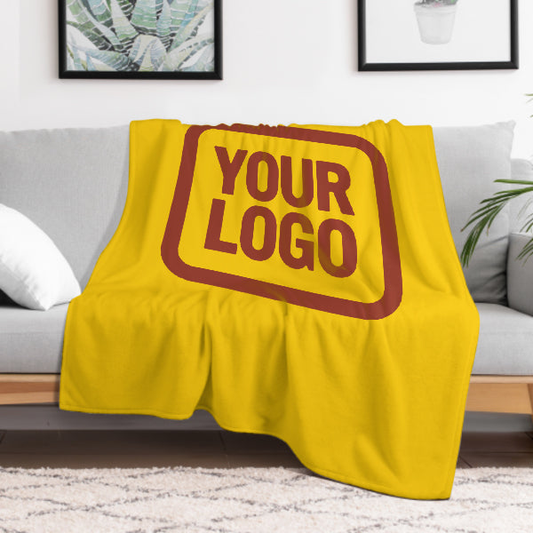 Custom Gold Coral Red Blanket