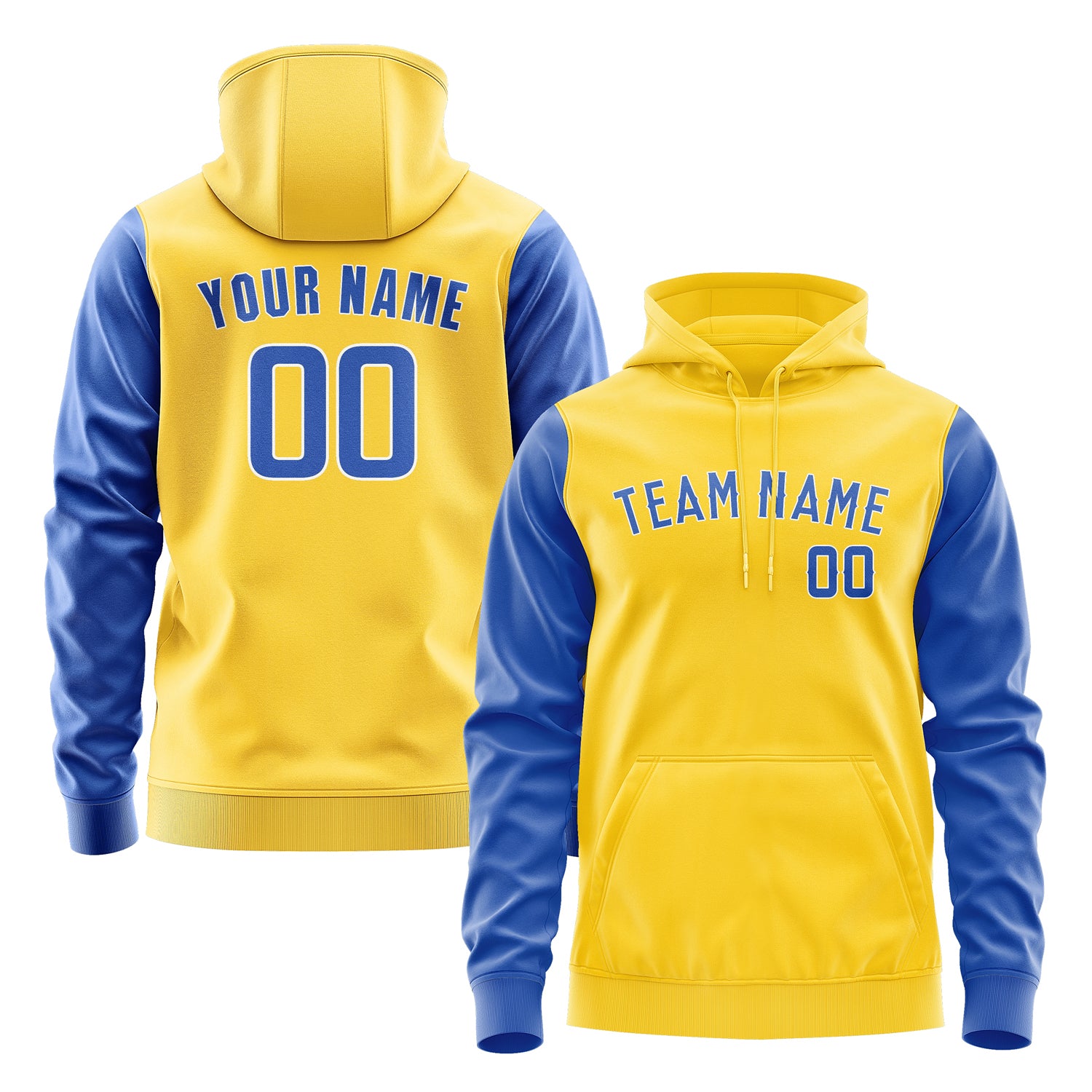 Custom Gold Sky Blue Hoodie 3030090930B31809