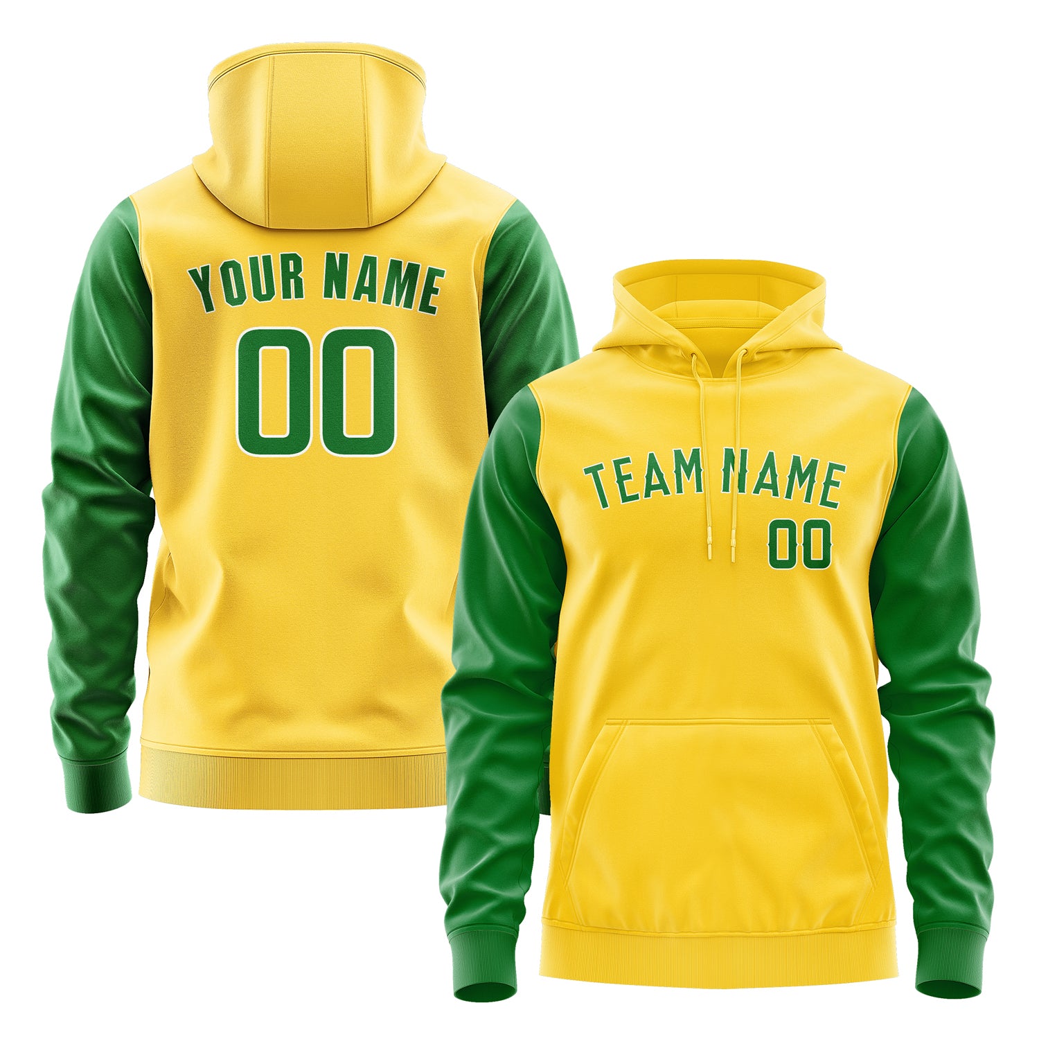 Custom Gold Emerald Green Hoodie 3030242430B31824