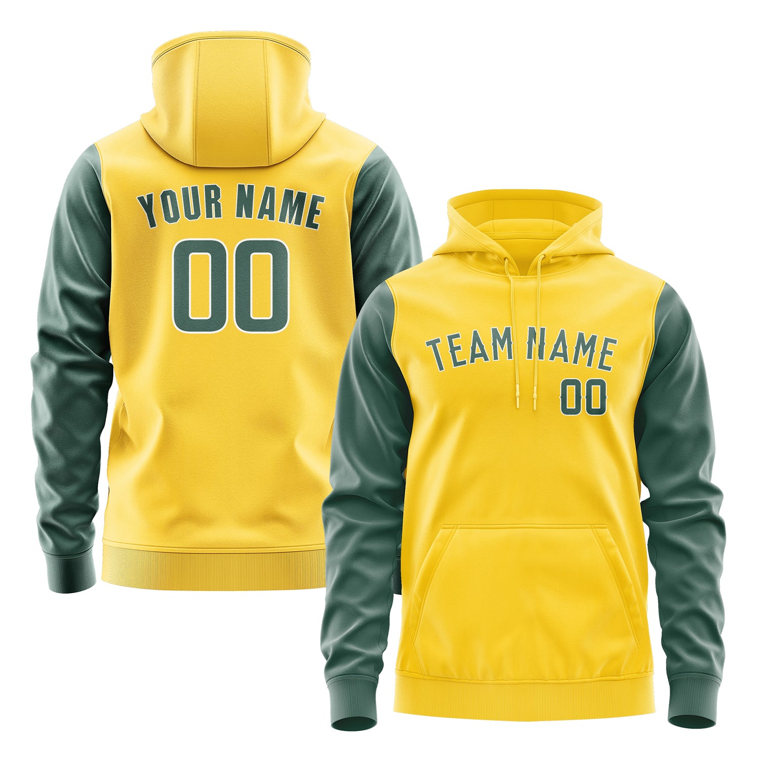 Custom Gold Blue Green Hoodie 3030272730B31827