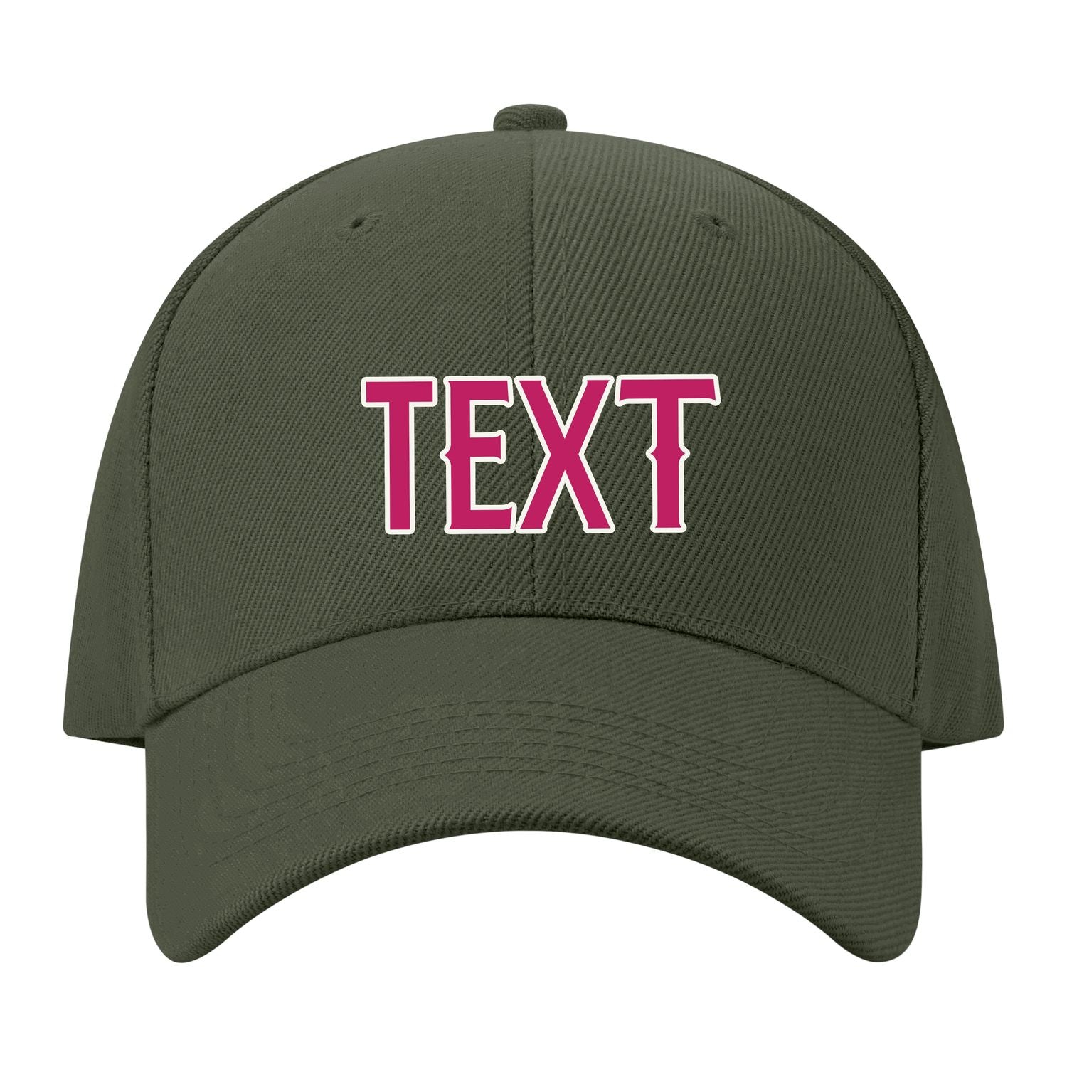Custom Dark Green Light Pink Hat 34B21813