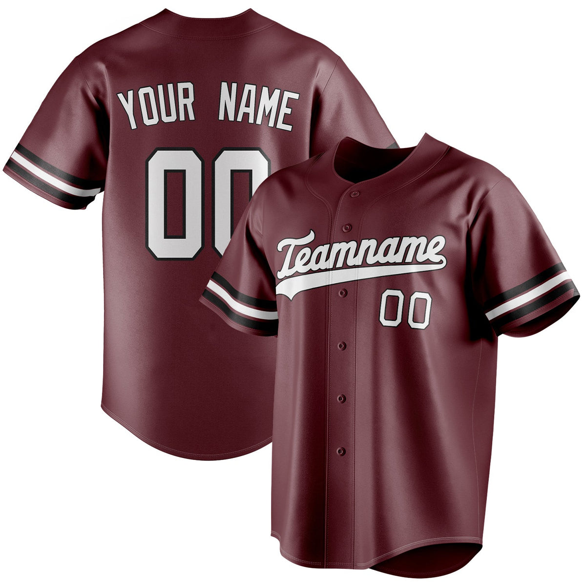 Custom Burgundy & White Color Fan Baseball Jersey BB01240528CK101