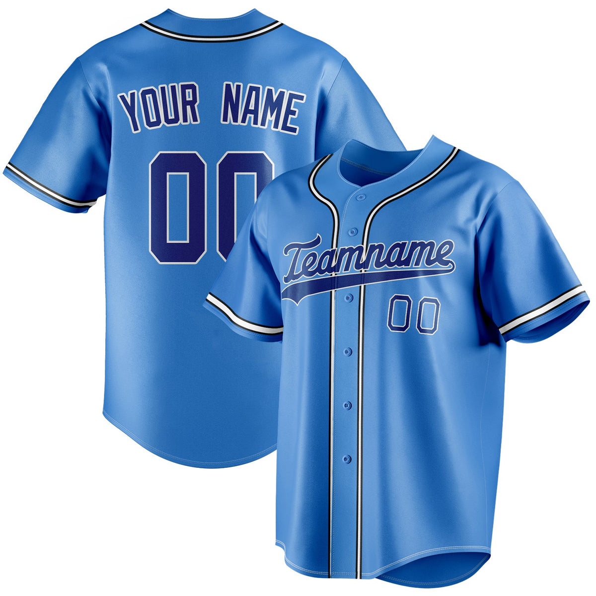 Custom Electric Blue & Navy Color Fan Baseball Jersey BB01240528JZ189