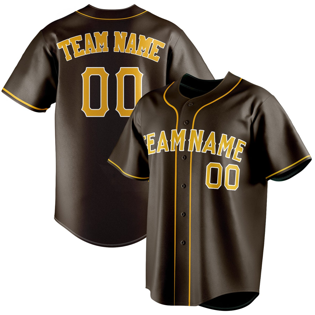 Custom Brown & Yellow Color Fan Baseball Jersey BB01240528WX072