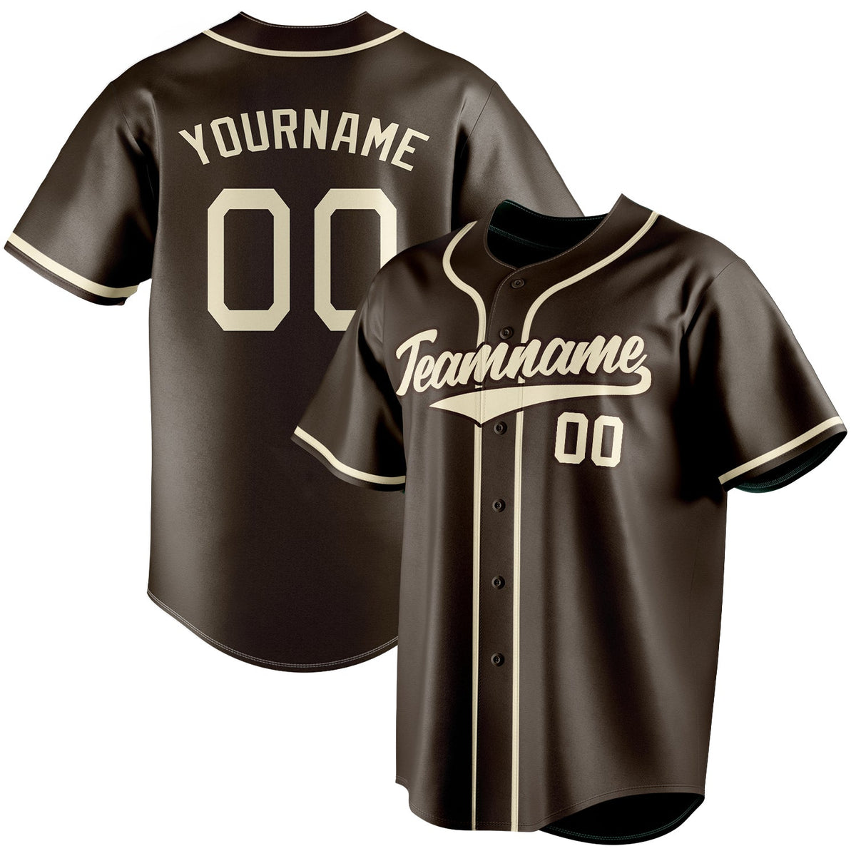 Custom Brown & Cream Color Fan Baseball Jersey BB01240528WX073