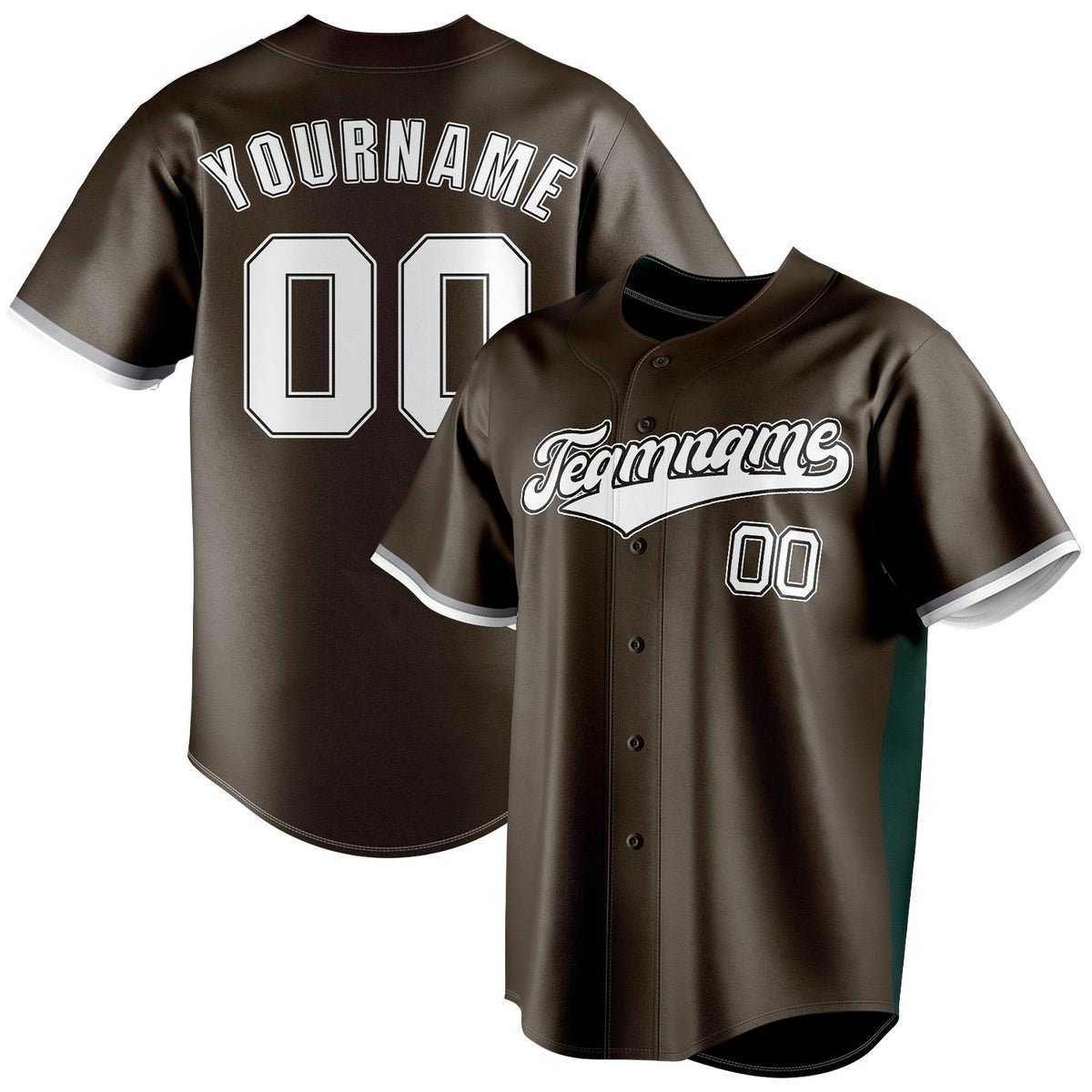 Custom Brown & White Color Fan Baseball Jersey BB01240528WX086