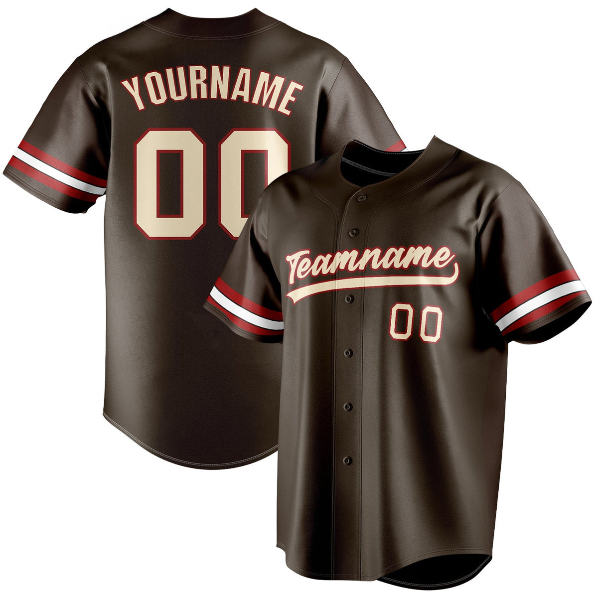 Custom Brown & Cream Color Fan Baseball Jersey BB01240528WX087