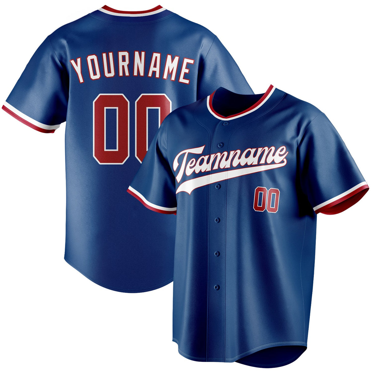 Custom Blue & Red Color Fan Baseball Jersey BB01240528WY050