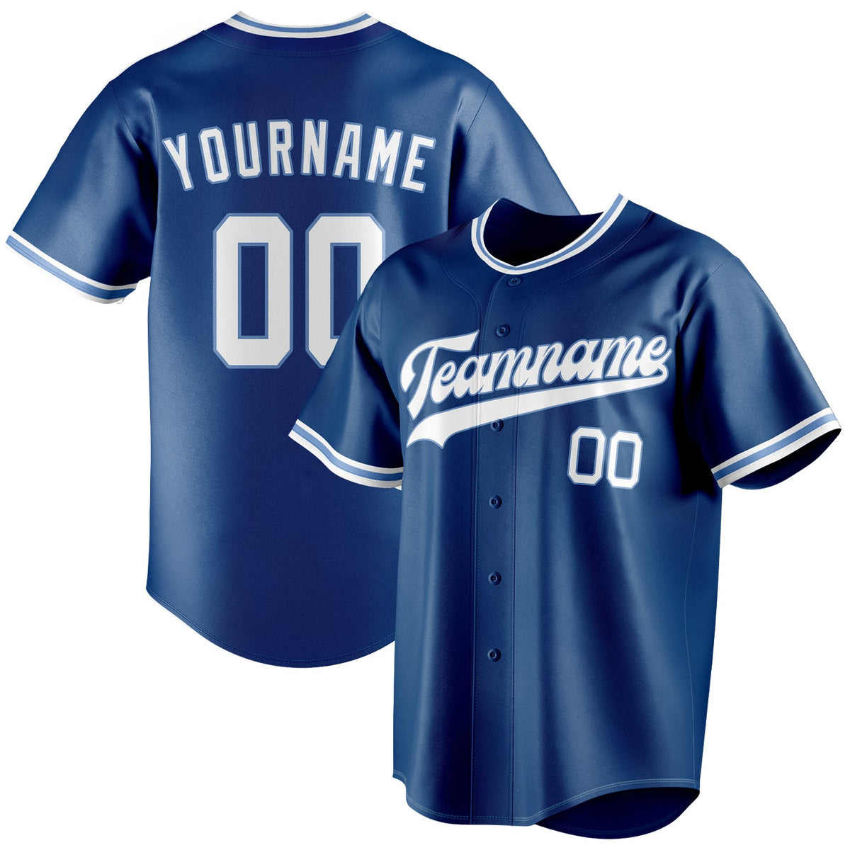 Custom Blue & White Color Fan Baseball Jersey BB01240528WY051