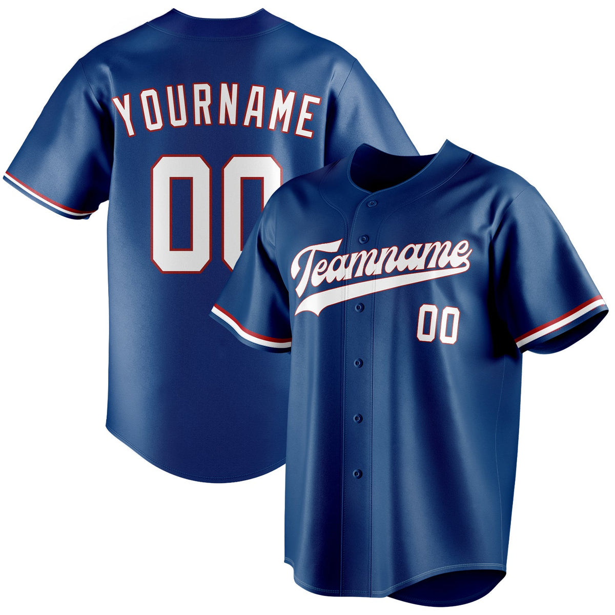 Custom Blue & White Color Fan Baseball Jersey BB01240528WY065