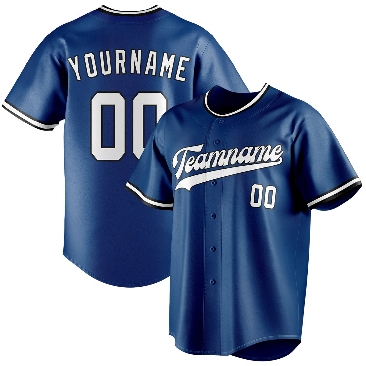 Custom Blue & White Color Fan Baseball Jersey BB01240528WY067