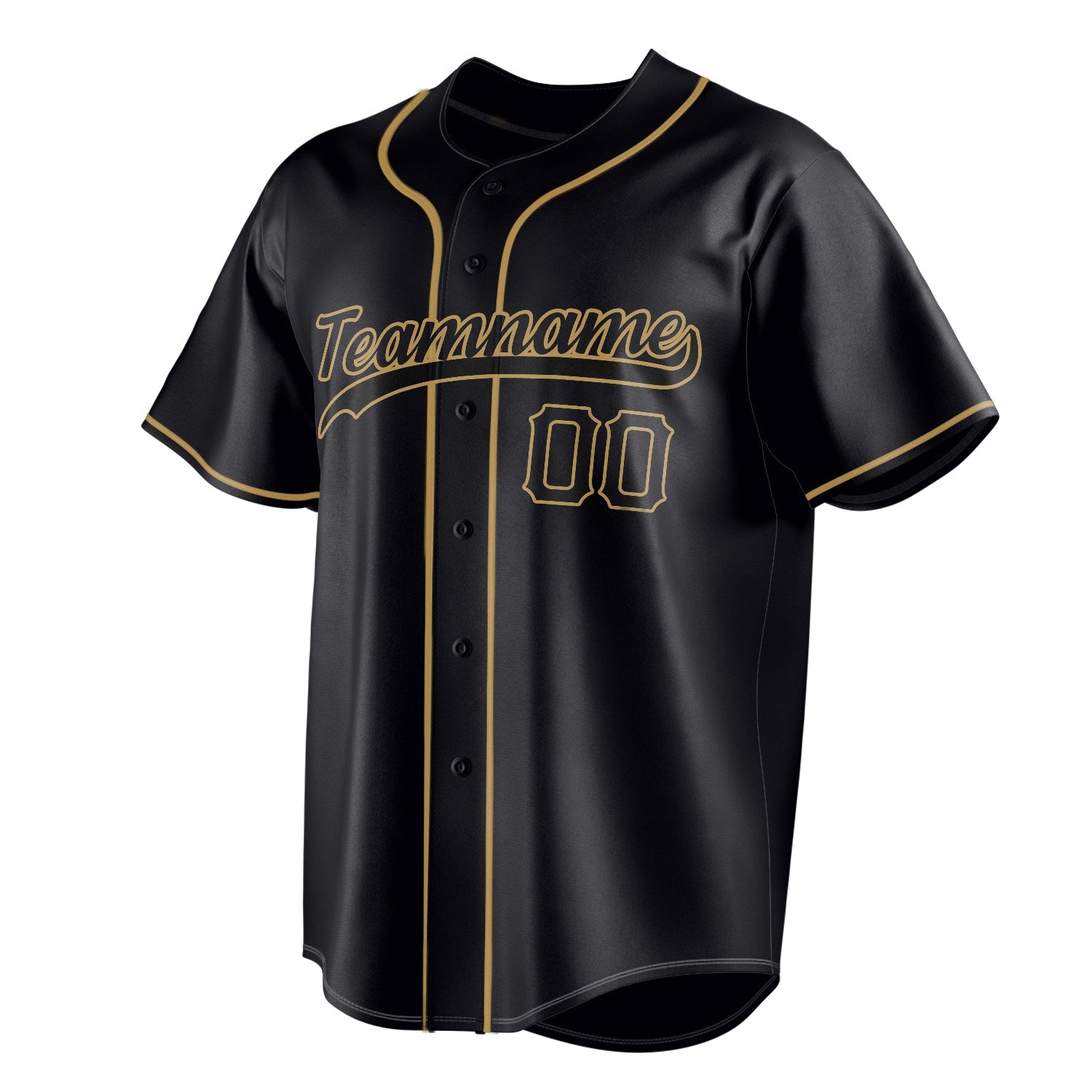 Custom Black & Old Gold Color Fan Baseball Jersey BB01240528YX188