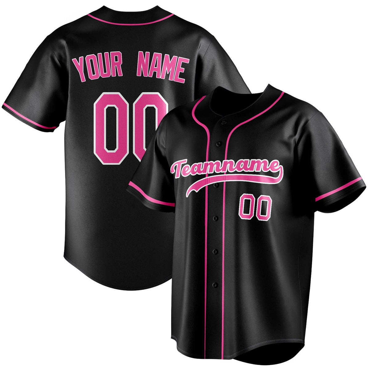 Custom Black & Pink Color Fan Baseball Jersey BB01240528YX196