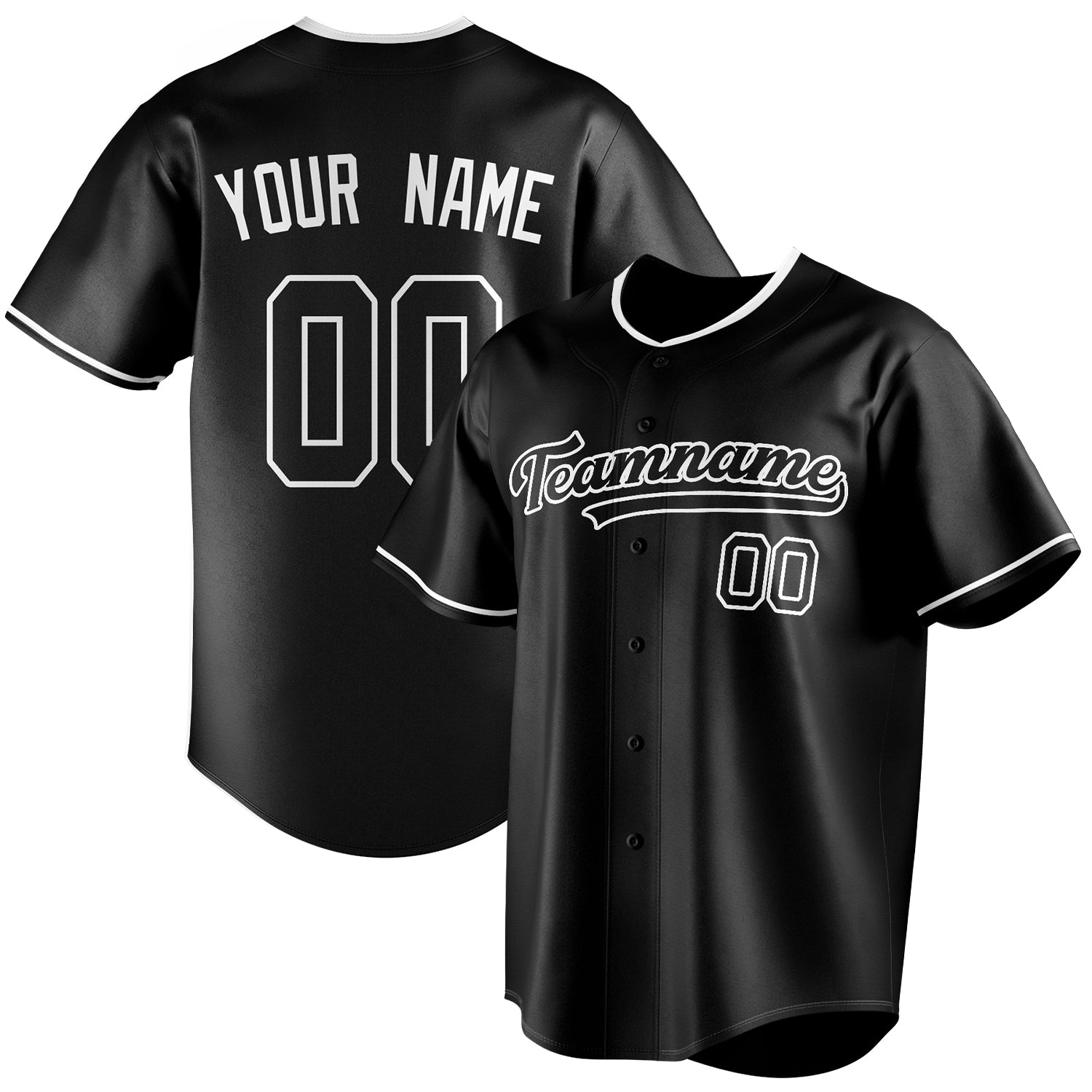 Custom Black & White Color Fan Baseball Jersey BB01240528YX203