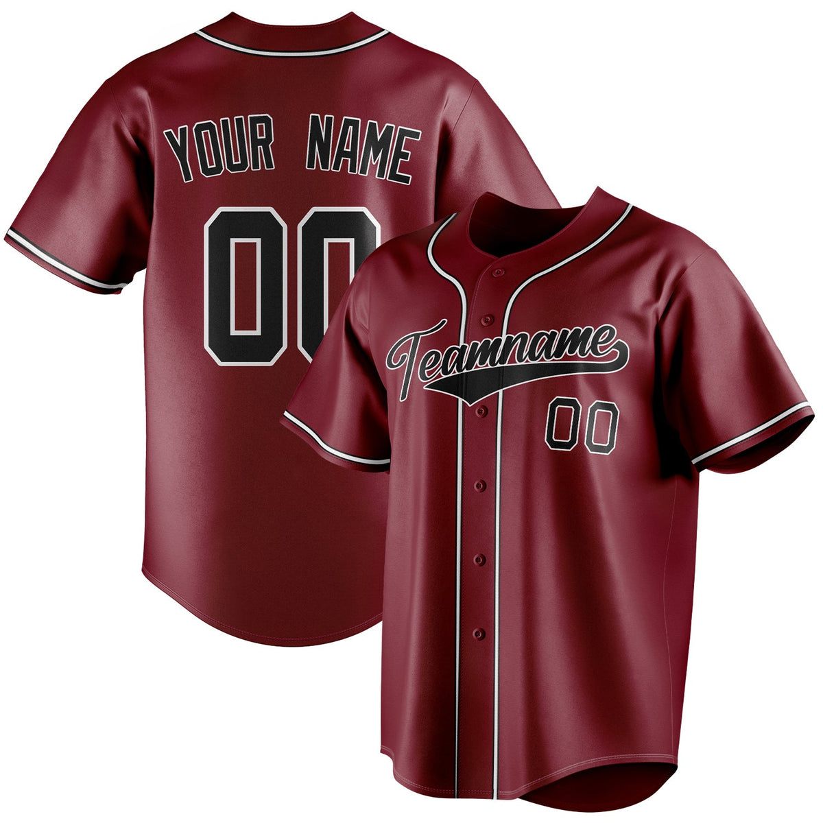 Custom Crimson & Black Color Fan Baseball Jersey BB01240529CK152