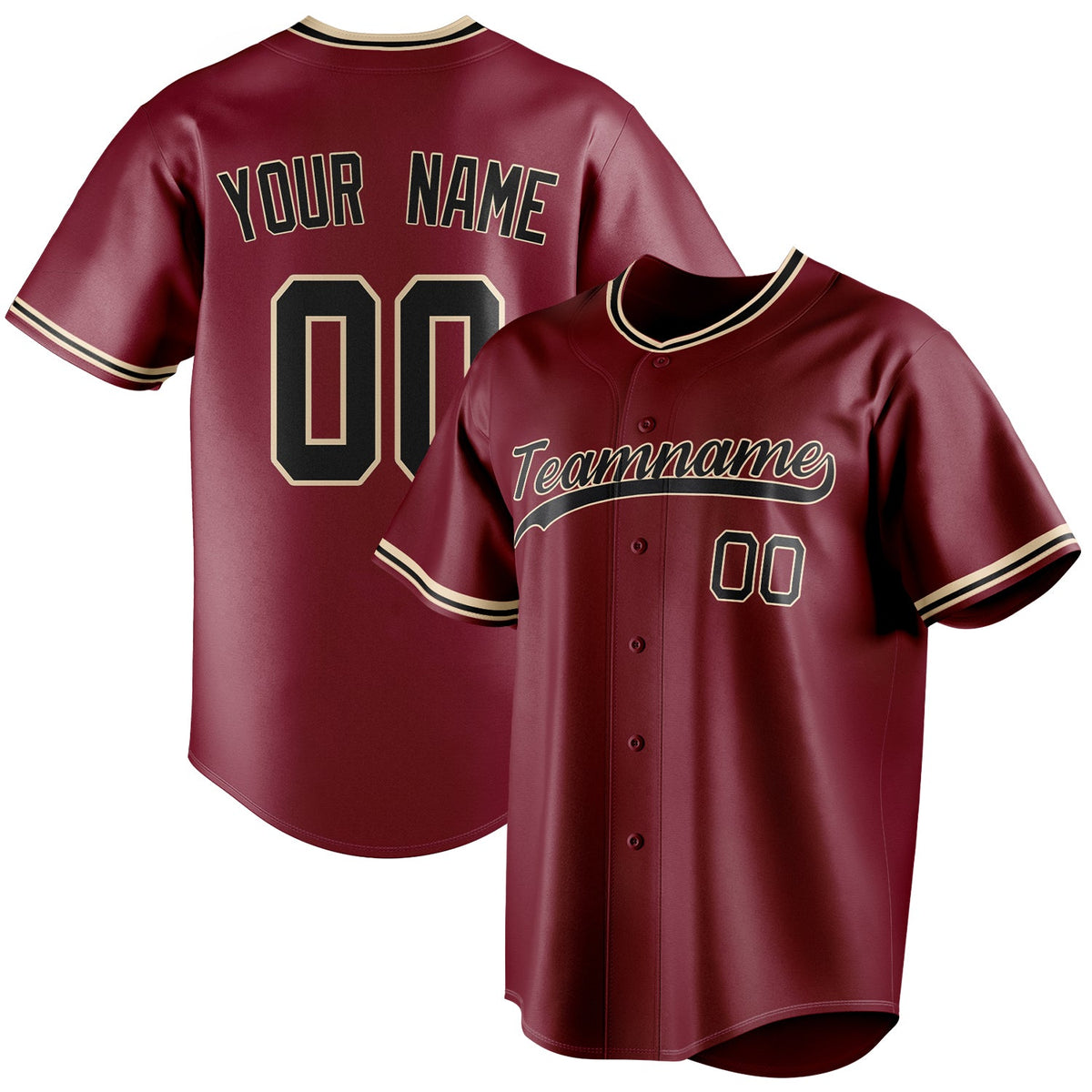 Custom Crimson & Black Color Fan Baseball Jersey BB01240529CK153