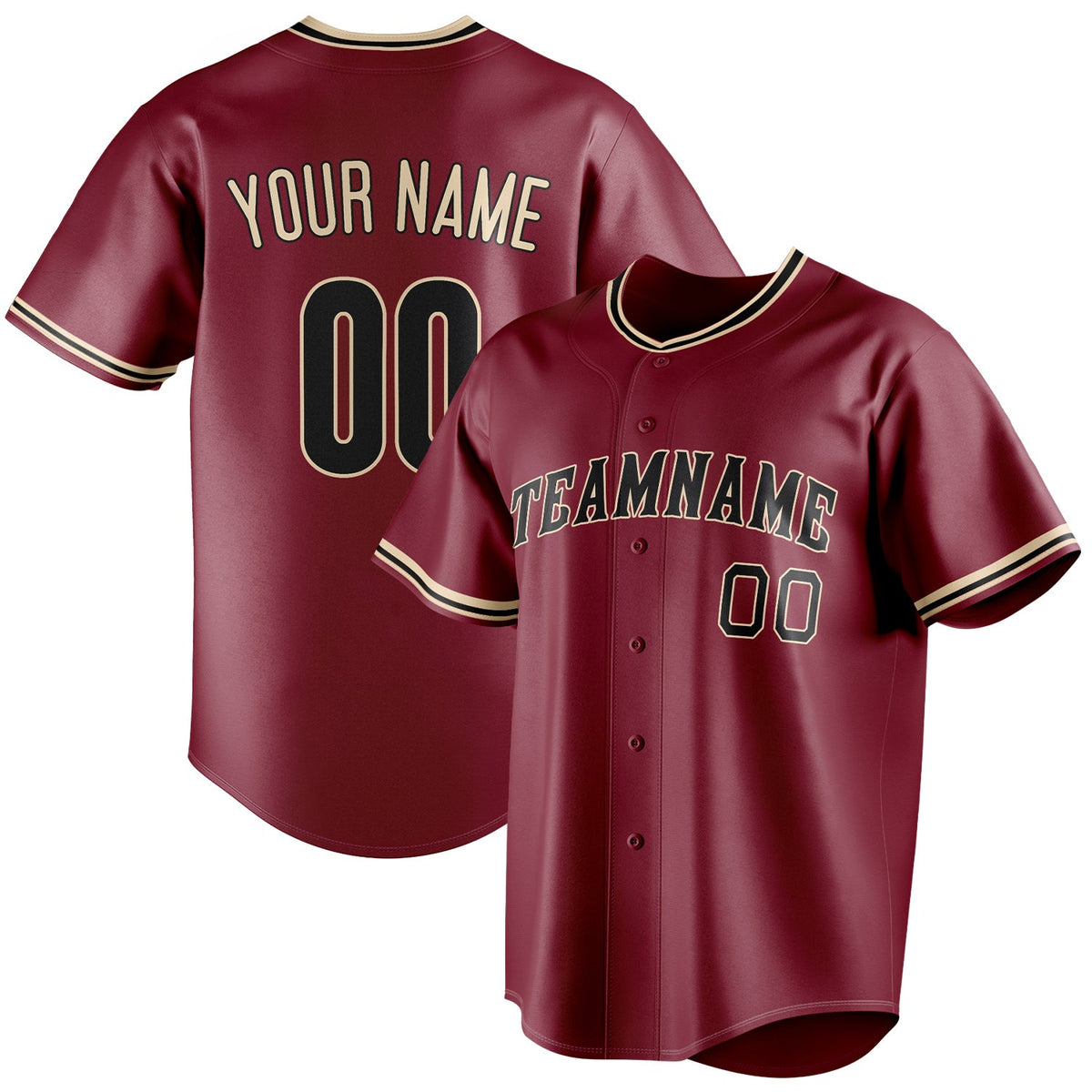 Custom Crimson & Black Color Fan Baseball Jersey BB01240529CK155