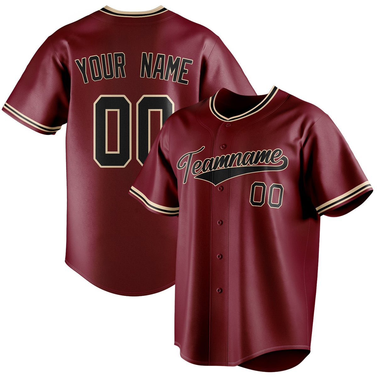 Custom Crimson & Black Color Fan Baseball Jersey BB01240529CK161