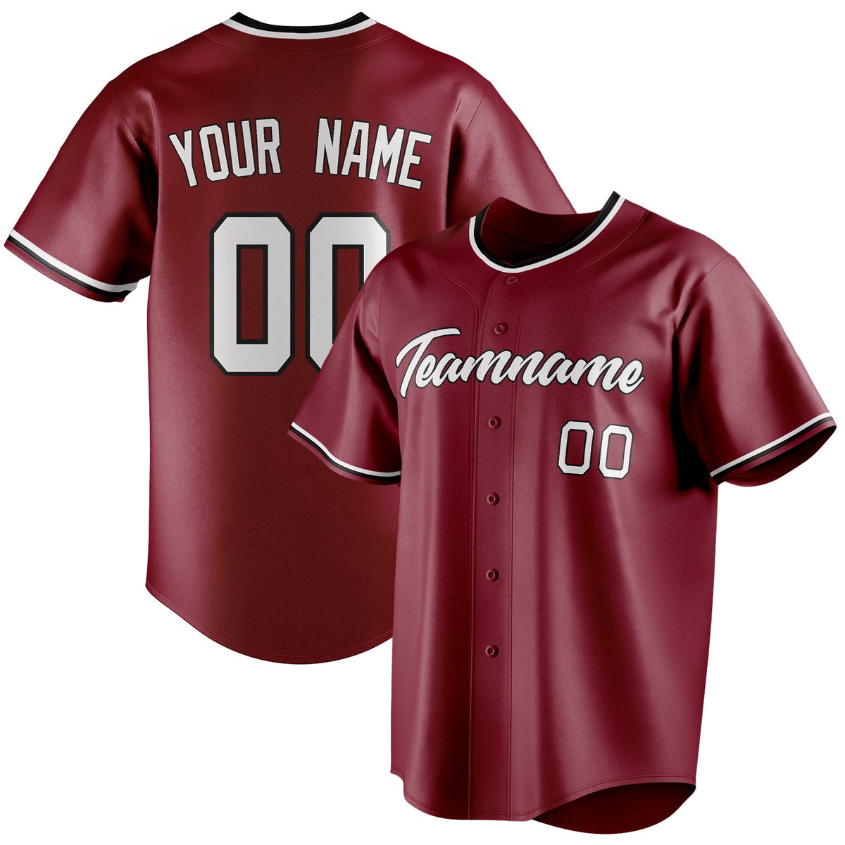 Custom Crimson & White Color Fan Baseball Jersey BB01240529CK165