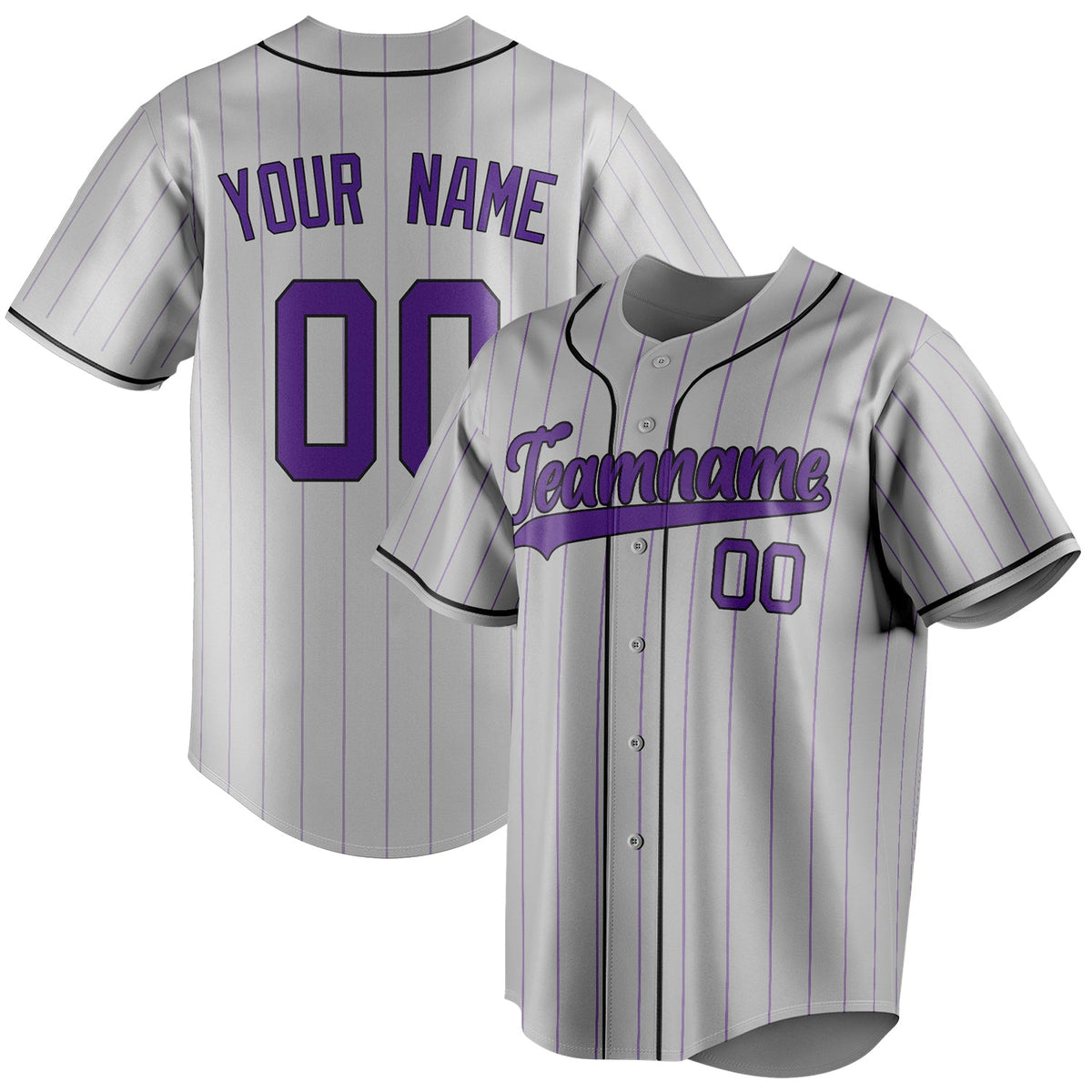 Custom Gray & Purple Color Fan Baseball Jersey BB01240529JZ148