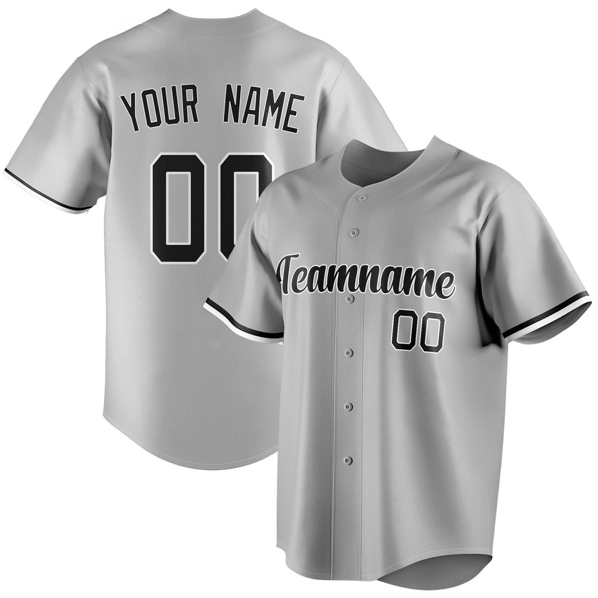 Custom Gray & Black Color Fan Baseball Jersey BB01240529JZ161