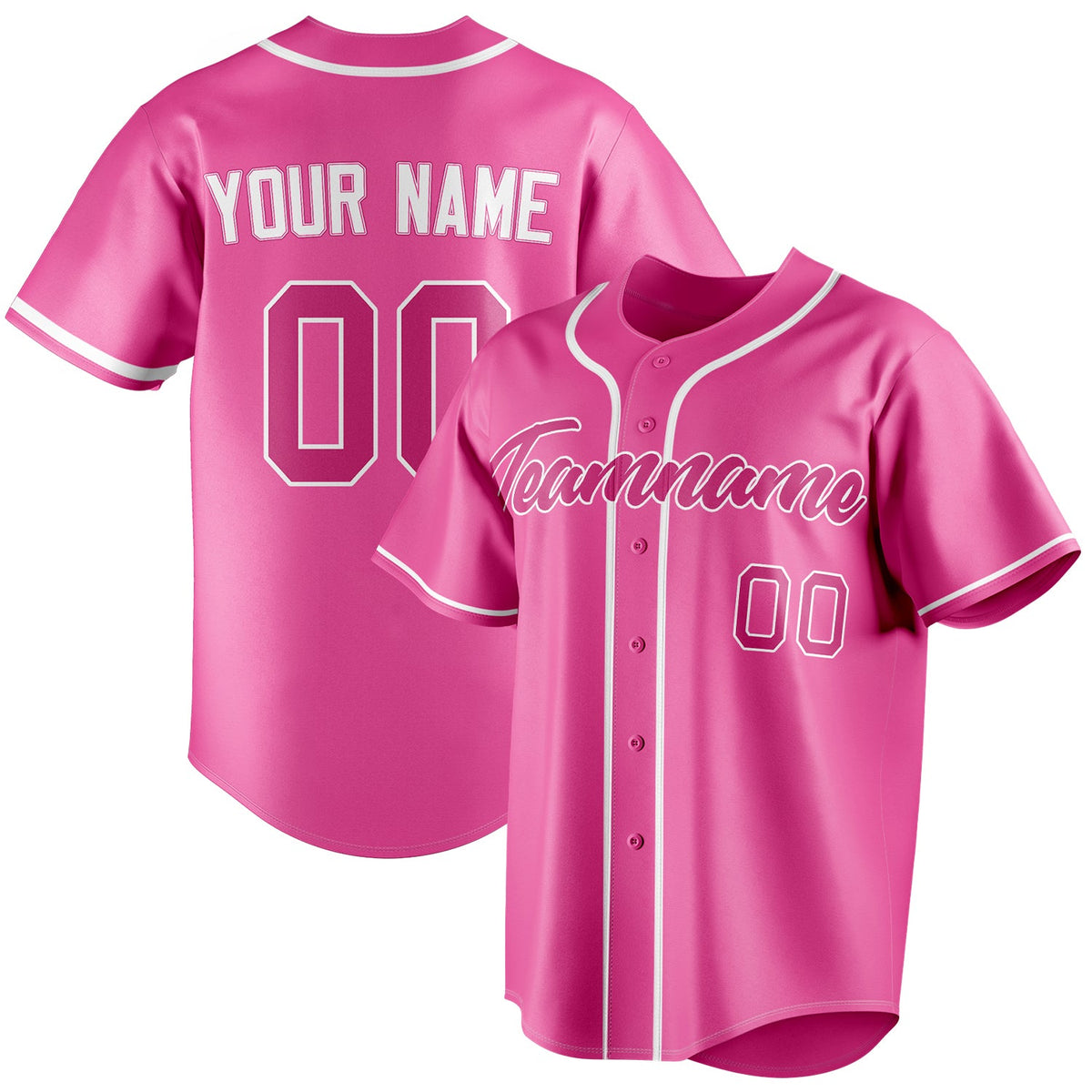 Custom Pink & Dark Pink Color Fan Baseball Jersey BB01240529WX415