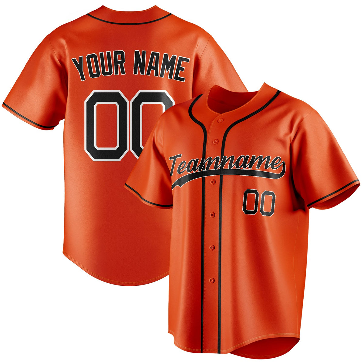 Custom Orange & Black Color Fan Baseball Jersey BB01240529WY176