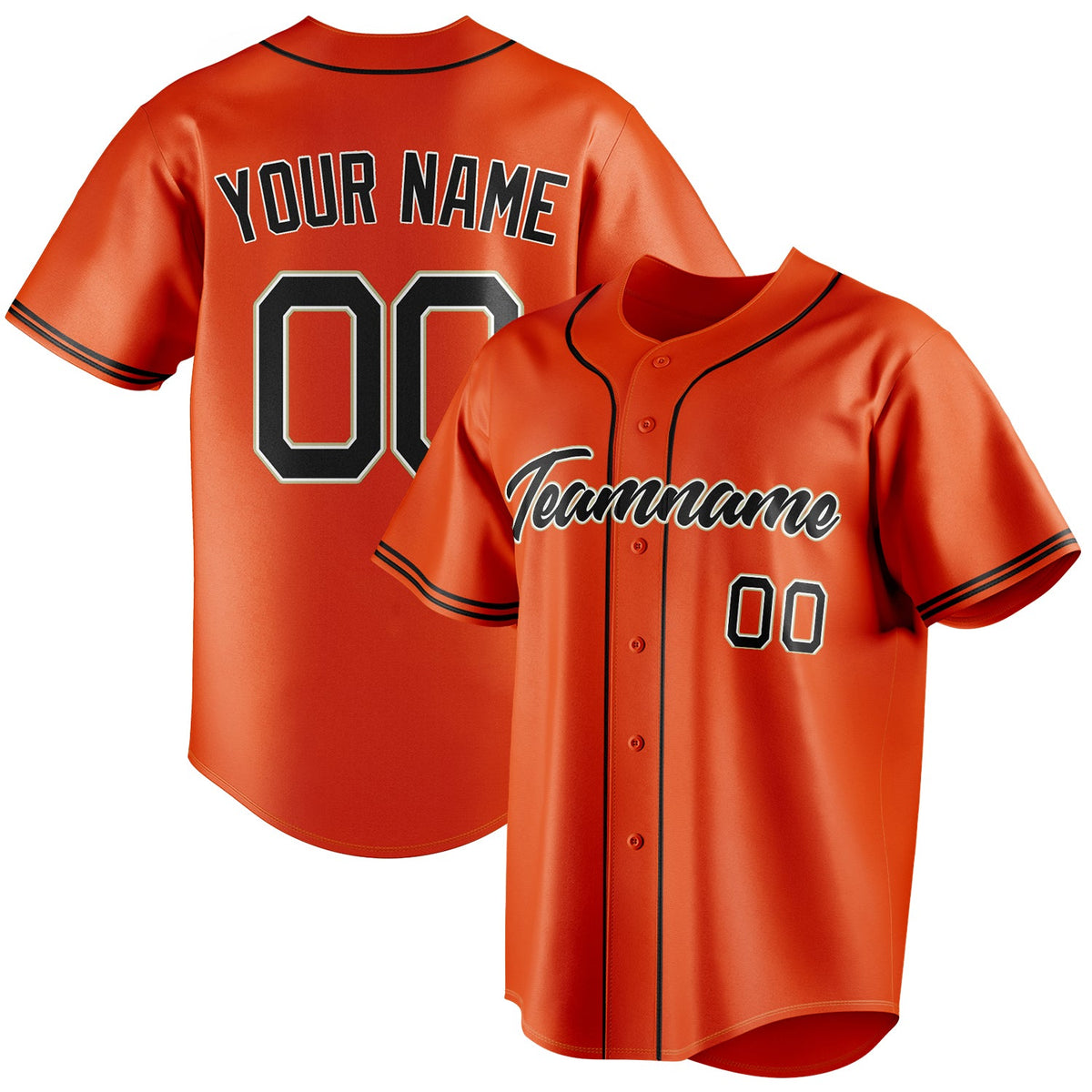 Custom Orange & Black Color Fan Baseball Jersey BB01240529WY181