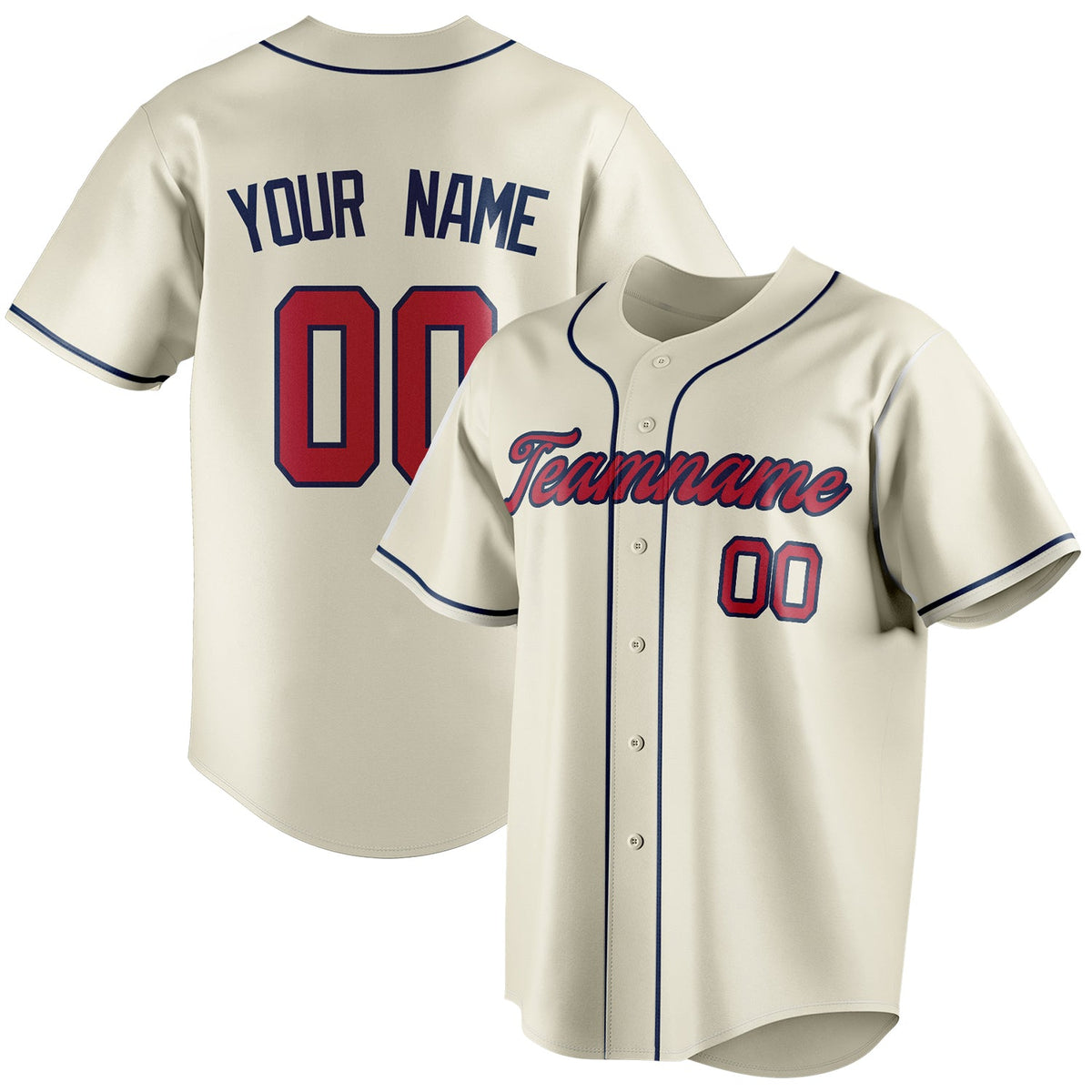 Custom Cream & Red Color Fan Baseball Jersey BB01240529YX218