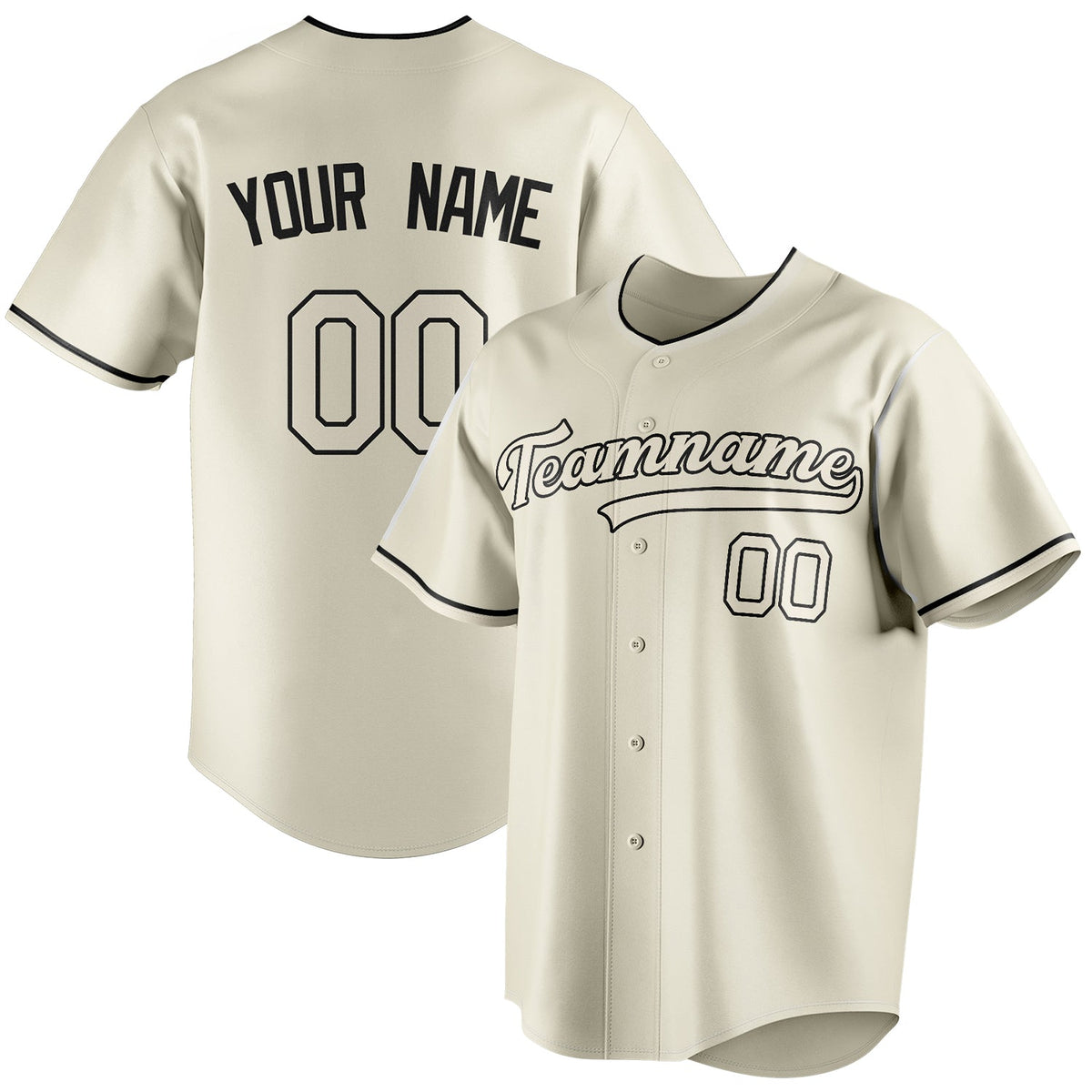 Custom Cream & Black Color Fan Baseball Jersey BB01240529YX219