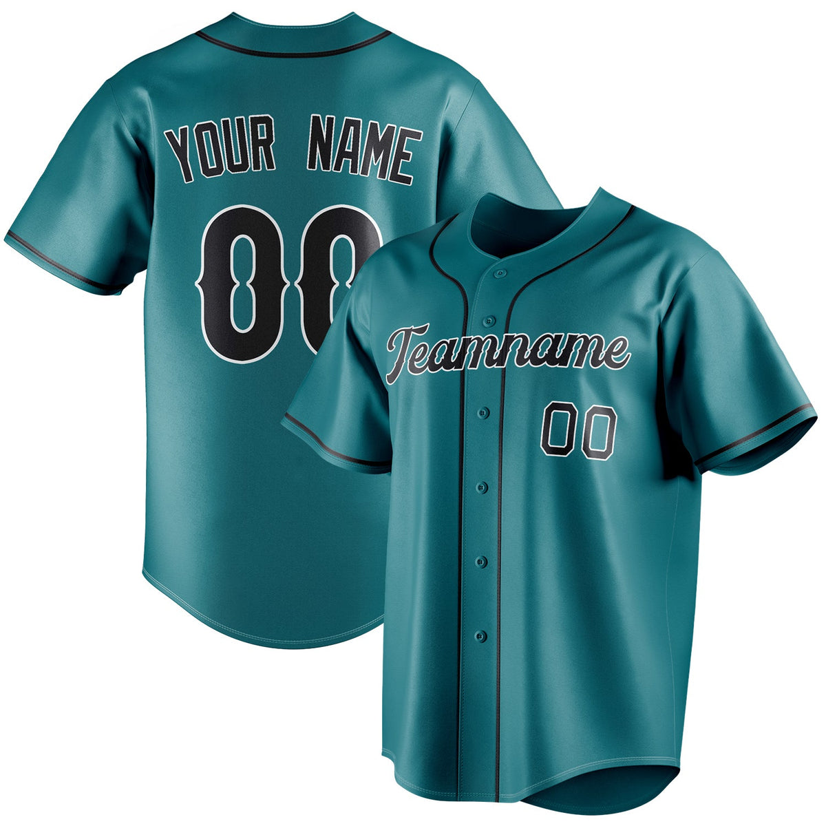 Custom Teal & Black Color Fan Baseball Jersey BB01240530CK338