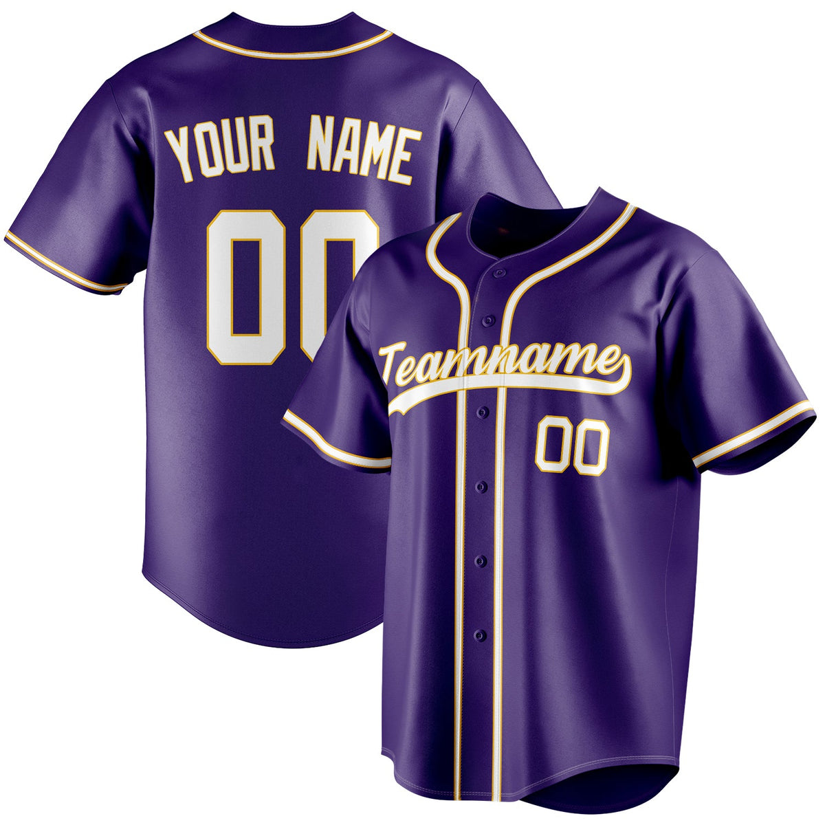 Custom Purple & White Color Fan Baseball Jersey BB01240530JZ241