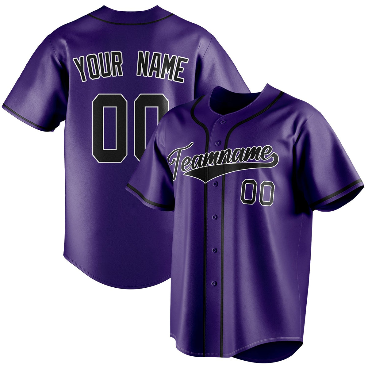 Custom Purple & Black Color Fan Baseball Jersey BB01240530JZ254