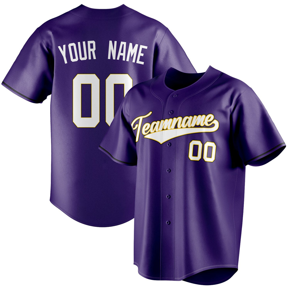 Custom Purple & White Color Fan Baseball Jersey BB01240530JZ259