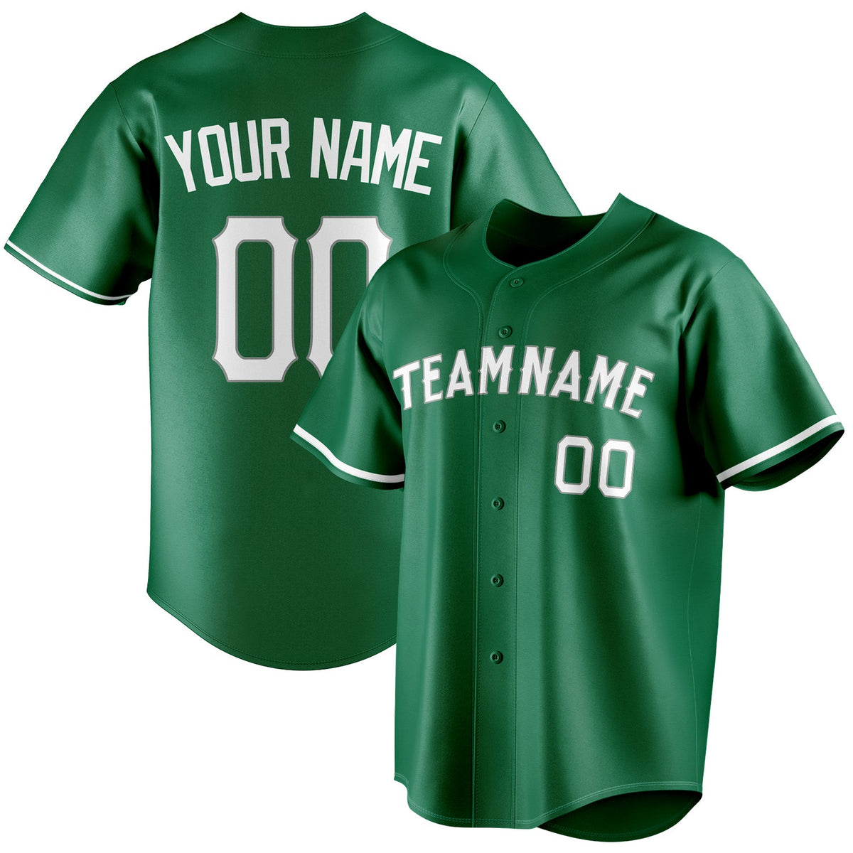 Custom Kelly Green & White Color Fan Baseball Jersey BB01240530WX231